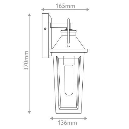 Quoizel - Vanjska zidna svjetiljka BUCKLEY 1xE27/40W/230V IP44 crna