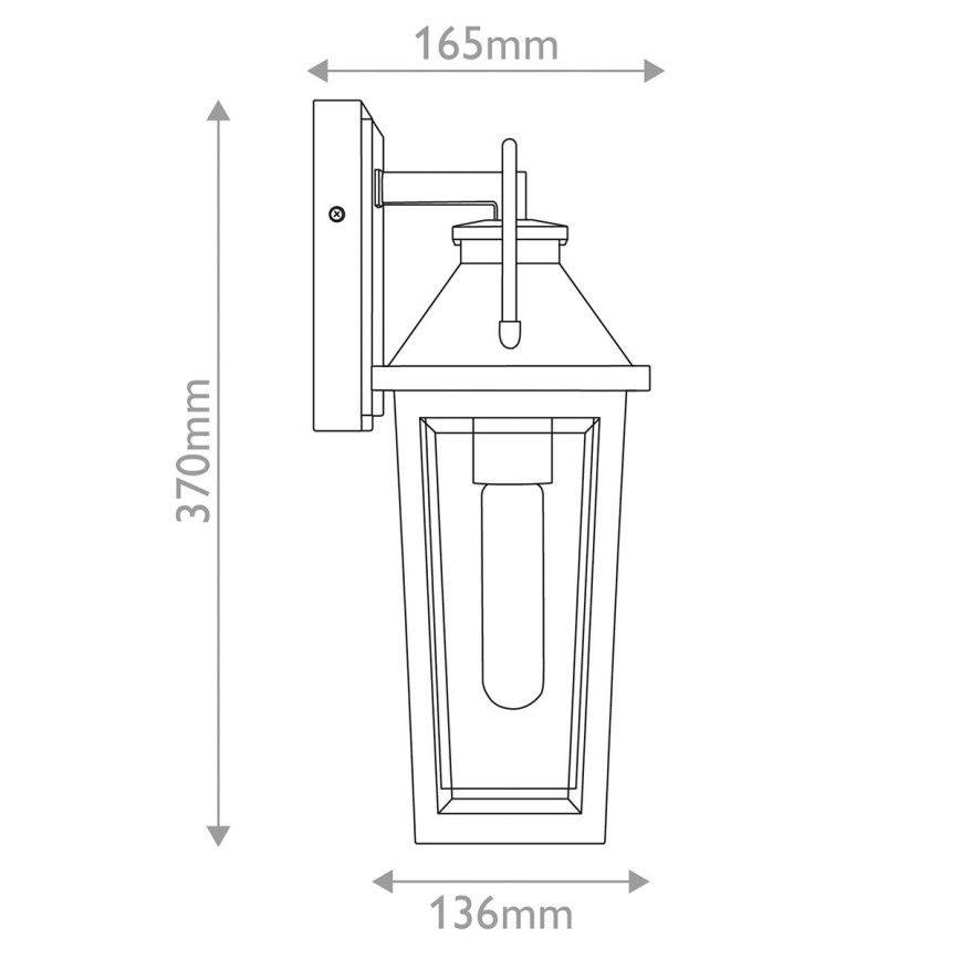 Quoizel - Vanjska zidna svjetiljka BUCKLEY 1xE27/40W/230V IP44 crna