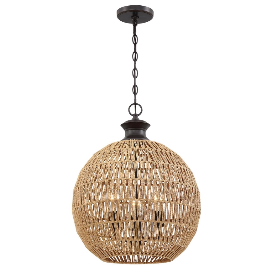 Quoizel - Luster na lancu CASABLANCA 3xE27/60W/230V smeđa