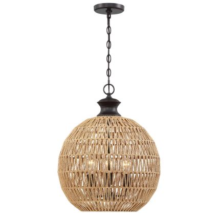 Quoizel - Luster na lancu CASABLANCA 3xE27/60W/230V smeđa