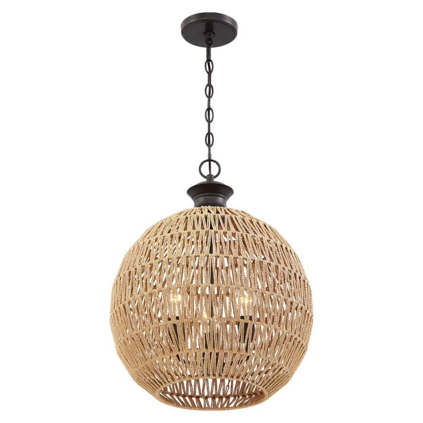 Quoizel - Luster na lancu CASABLANCA 3xE27/60W/230V smeđa