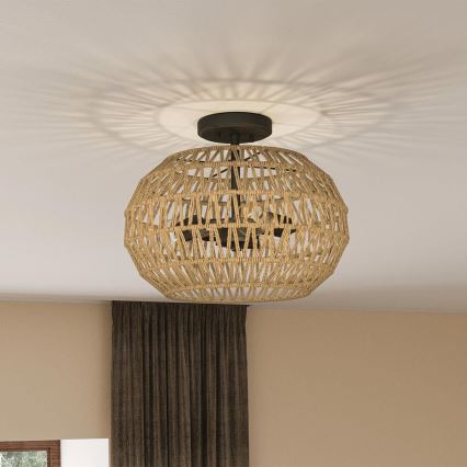 Quoizel - Stropna svjetiljka CASABLANCA 3xE27/60W/230V smeđa