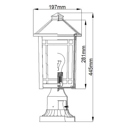 Quoizel - Vanjska lampa CEDAR POINT 1xE27/60W/230V IP44