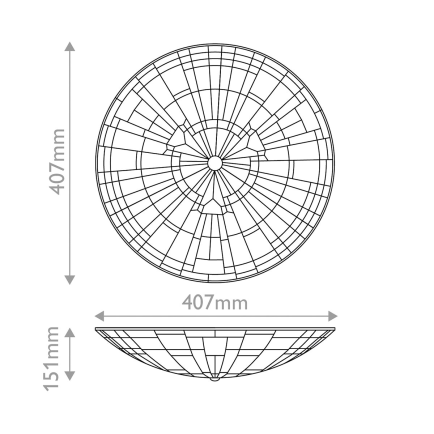 Quoizel - Stropna svjetiljka Tiffany INGLENOOK 2xE27/60W/230V Ø 40,7 cm
