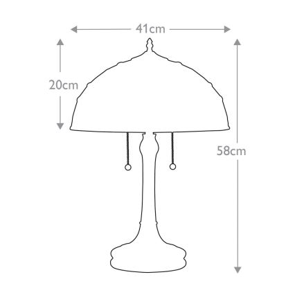 Quoizel - Stolna lampa KAMI 2xE27/60W/230V