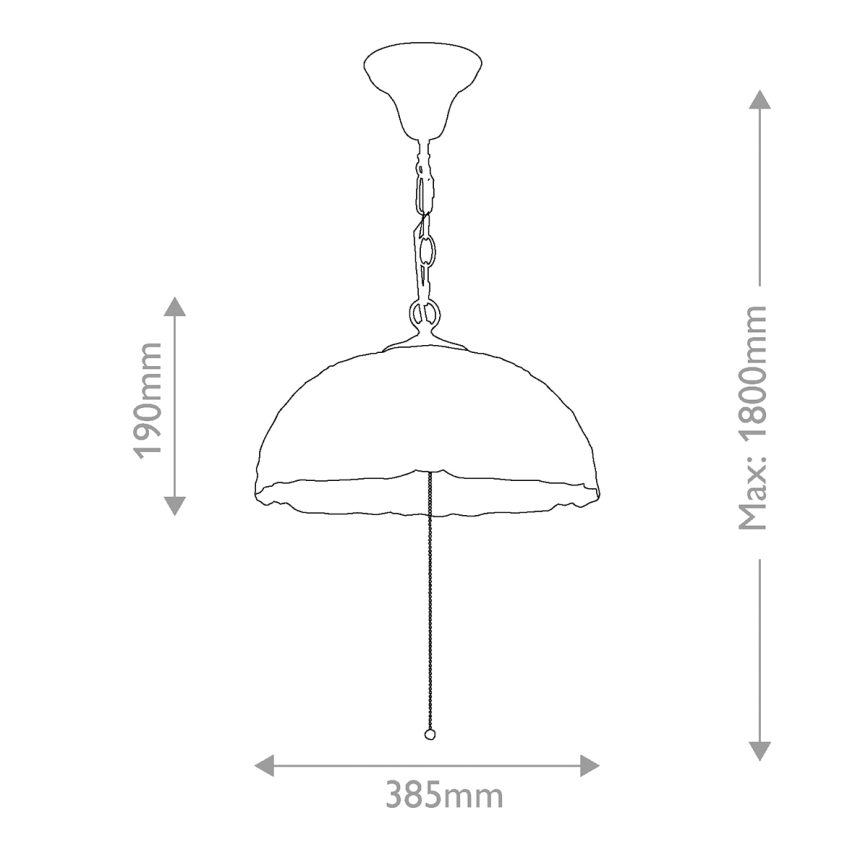 Quoizel - Luster na lancu Tiffany LARISSA 3xE27/60W/230V promjer 38,5 cm