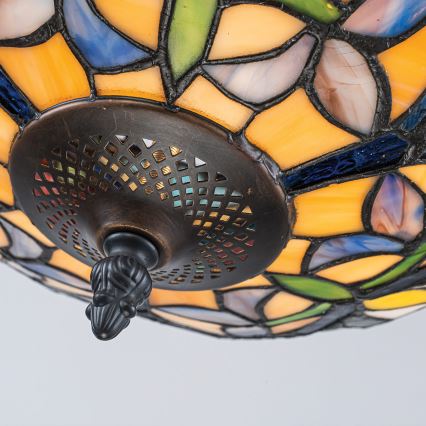Quoizel - prislonjena stropna svjetiljka u Tiffany stilu LARISSA, 2xE27/60W/230V, Ø 35 cm