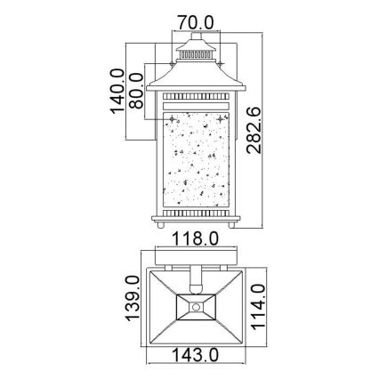 Quoizel - Vanjska zidna svjetiljka LIVINGSTON 1xE27/60W/230V IP44