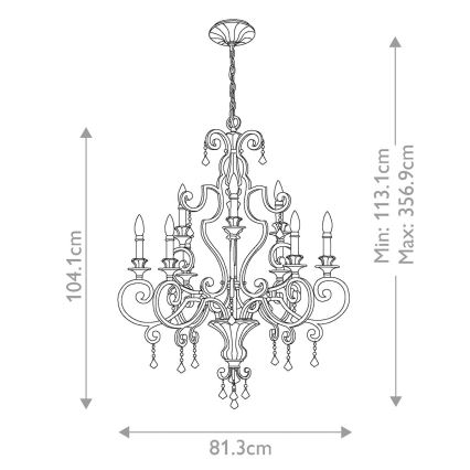 Quoizel - Luster na lancu MARQUETTE 9xE14/60W/230V
