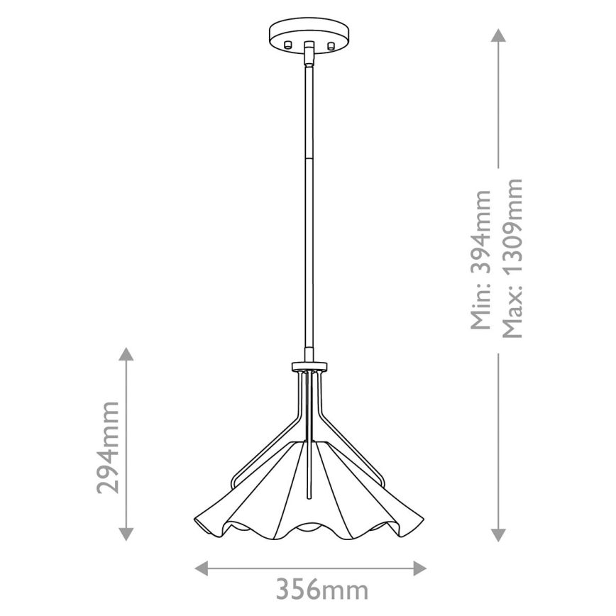 Quoizel - Viseći luster MEJIA 1xE27/60W/230V pr. 35,6 cm mesing