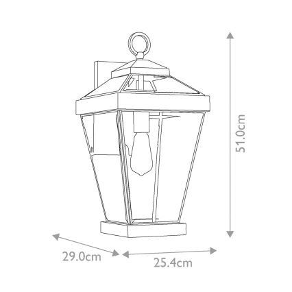Quoizel - Vanjska zidna svjetiljka RAVINE 1xE27/60W/230V IP44 smeđa