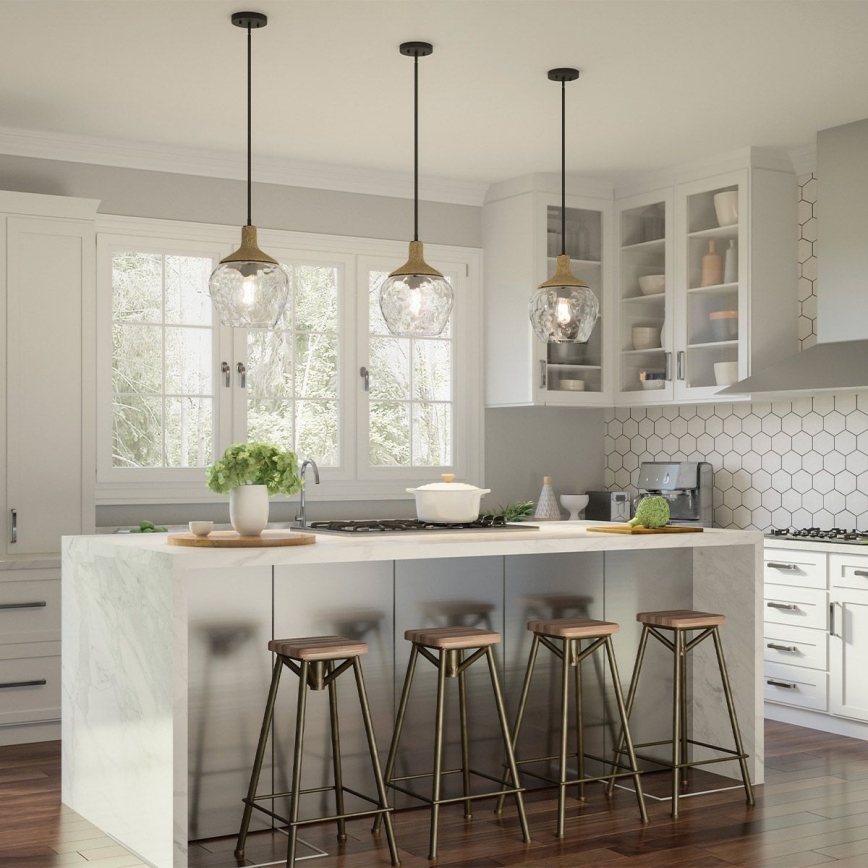 Quoizel - Viseći luster ROYER 1xE27/60W/230V pr. 30,2 cm prozirna/crna/bež