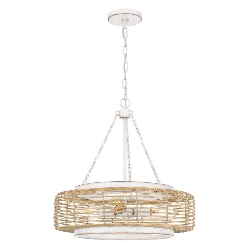 Quoizel - Luster na lancu WAYLON 4xE27/60W/230V Ø 50,4 cm smeđa/bijela