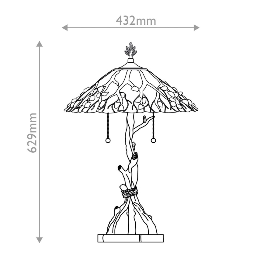 Quoizel - Stolna lampa Tiffany WHISPERING 2xE27/60W/230V
