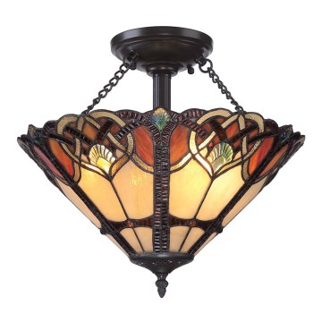Quoizel - Stropna svjetiljka Tiffany CAMBRIDGE 2xE27/100W/230V