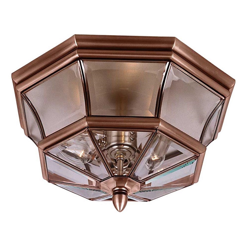 Quoizel - Vanjsko stropno svjetlo NEWBURY 3xE14/60W/230V IP44 bakreno