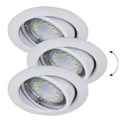 Rabalux - Komplet od 3 LED ugradnih stropnih svjetiljki 1x GU10/3W/230V IP40