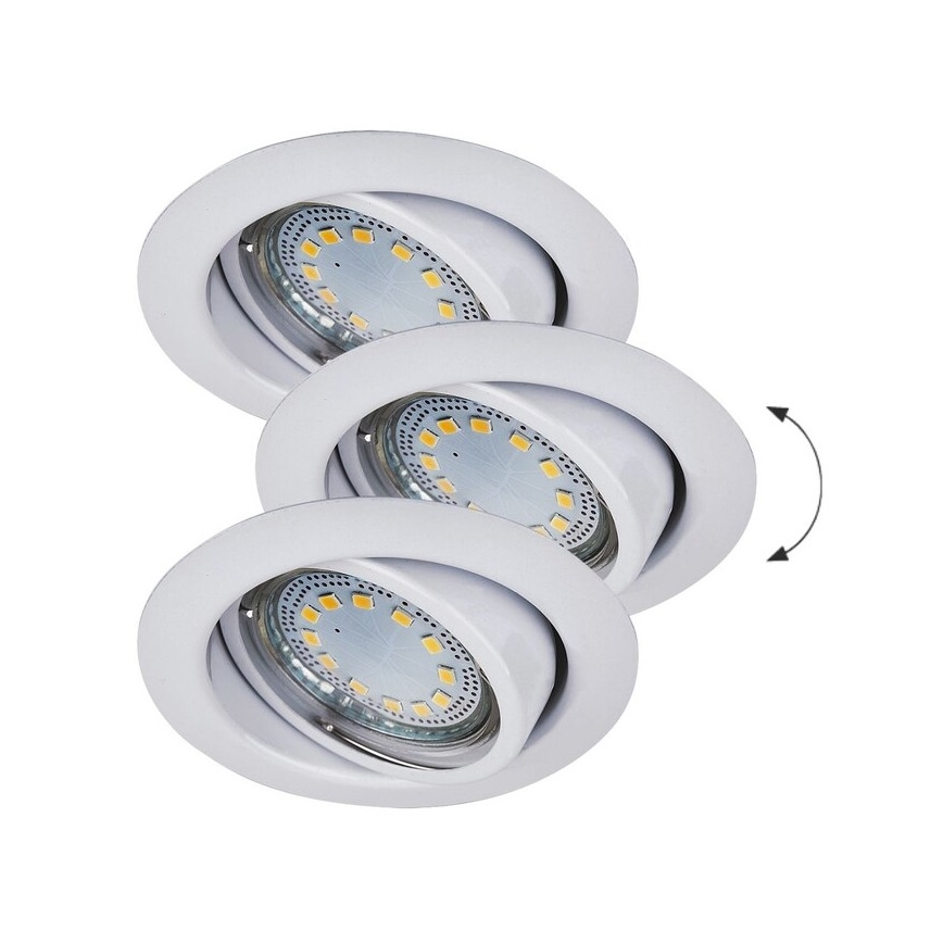 Rabalux - Komplet od 3 LED ugradnih stropnih svjetiljki 1x GU10/3W/230V IP40
