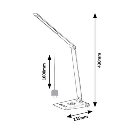 Rabalux - LED Prigušiva stolna lampa LED/13W/230V 2800-5000K