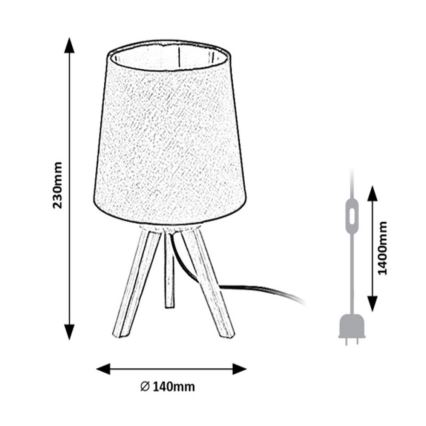 Rabalux - Stolna lampa 1xE14/25W/230V crna