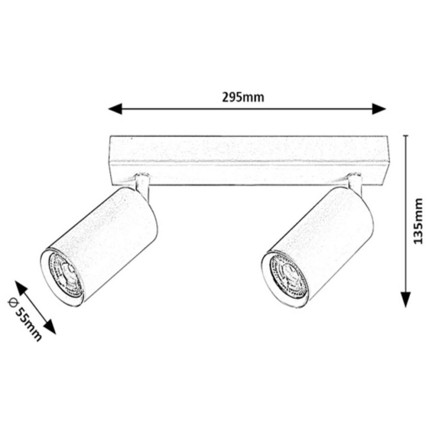 Rabalux - Stropna ugradna svjetiljka 2xGU10/25W/230V bijela