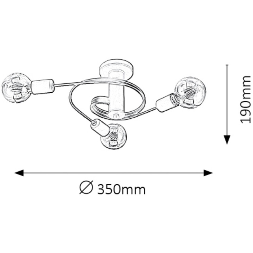 Rabalux - Nadgradni luster 3xE27/15W/230V crna
