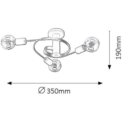 Rabalux - Nadgradni luster 5xE27/15W/230V crna