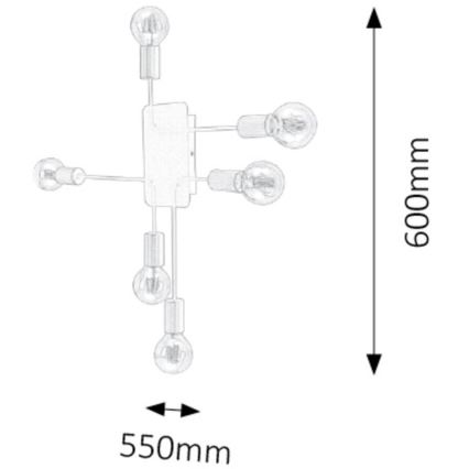 Rabalux - Prikačeni luster 6xE27/15W/230V