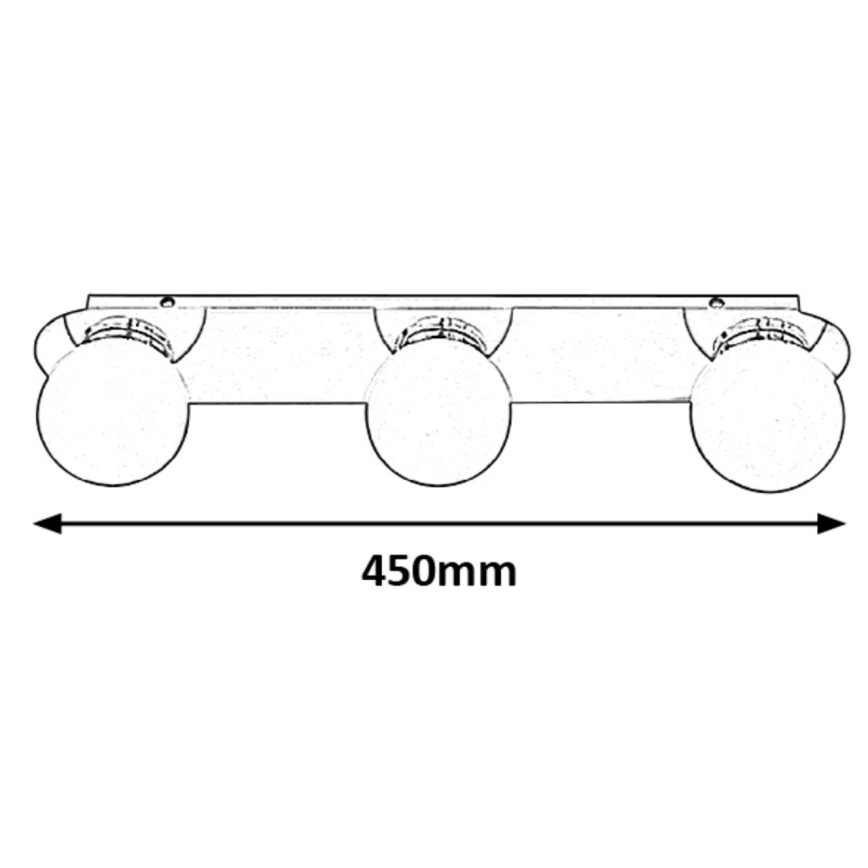 Rabalux - Stropna svjetiljka za kupaonicu 3xG9/28W/230V IP44 10x45 cm