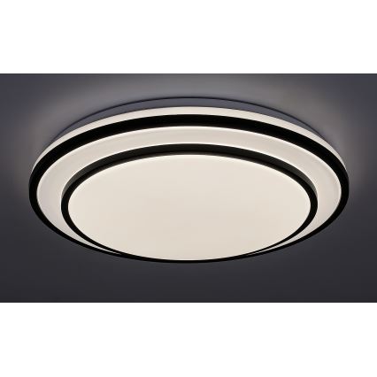 Rabalux - LED prigušivo stropno svjetlo LED/40W/230V 3000-6500K crno Ø 49 cm + daljinski upravljač