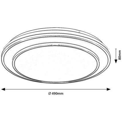 Rabalux - LED prigušivo stropno svjetlo LED/40W/230V 3000-6500K crno Ø 49 cm + daljinski upravljač