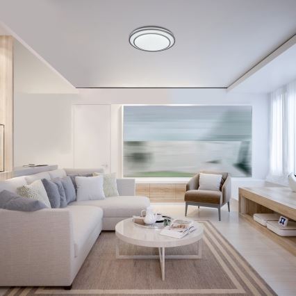 Rabalux - LED Prigušiva stropna svjetiljka LED/40W/230V 3000-6500K srebrna + daljinski upravljač