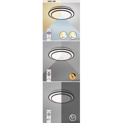 Rabalux - LED Prigušiva stropna svjetiljka LED/40W/230V 3000-6500K srebrna + daljinski upravljač