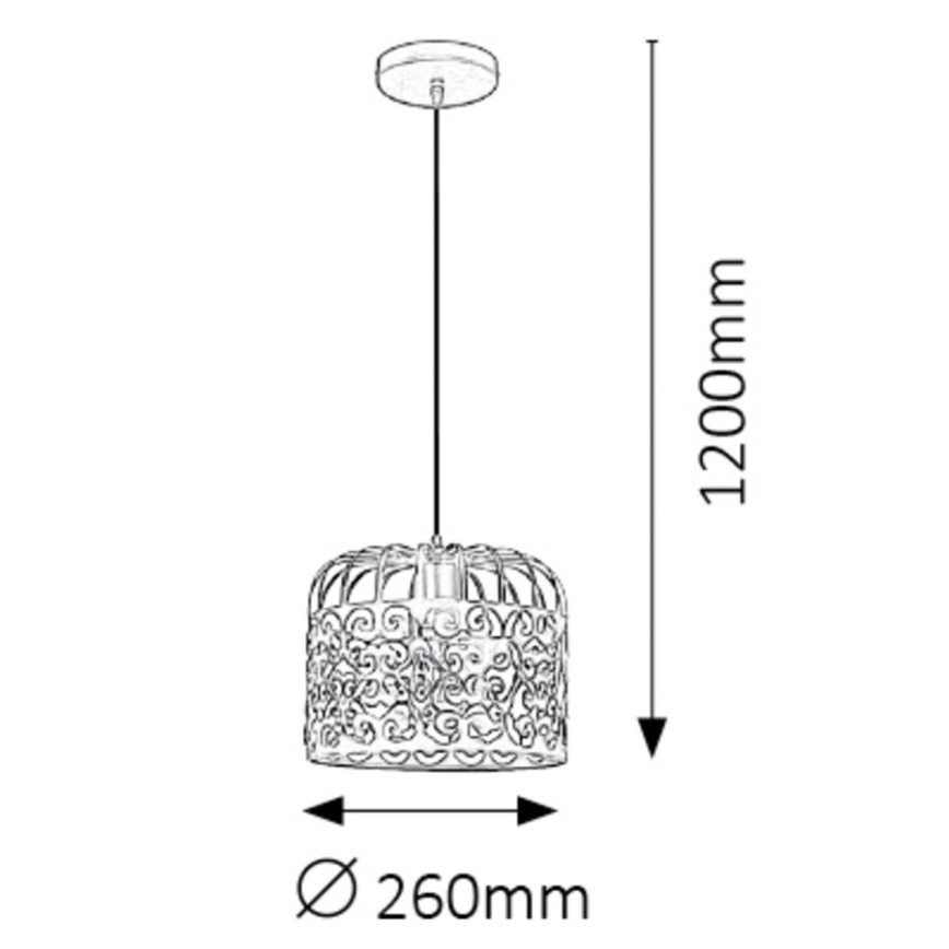 Rabalux 2156 - Luster ALESSANDRA 1xE27/60W/230V crna