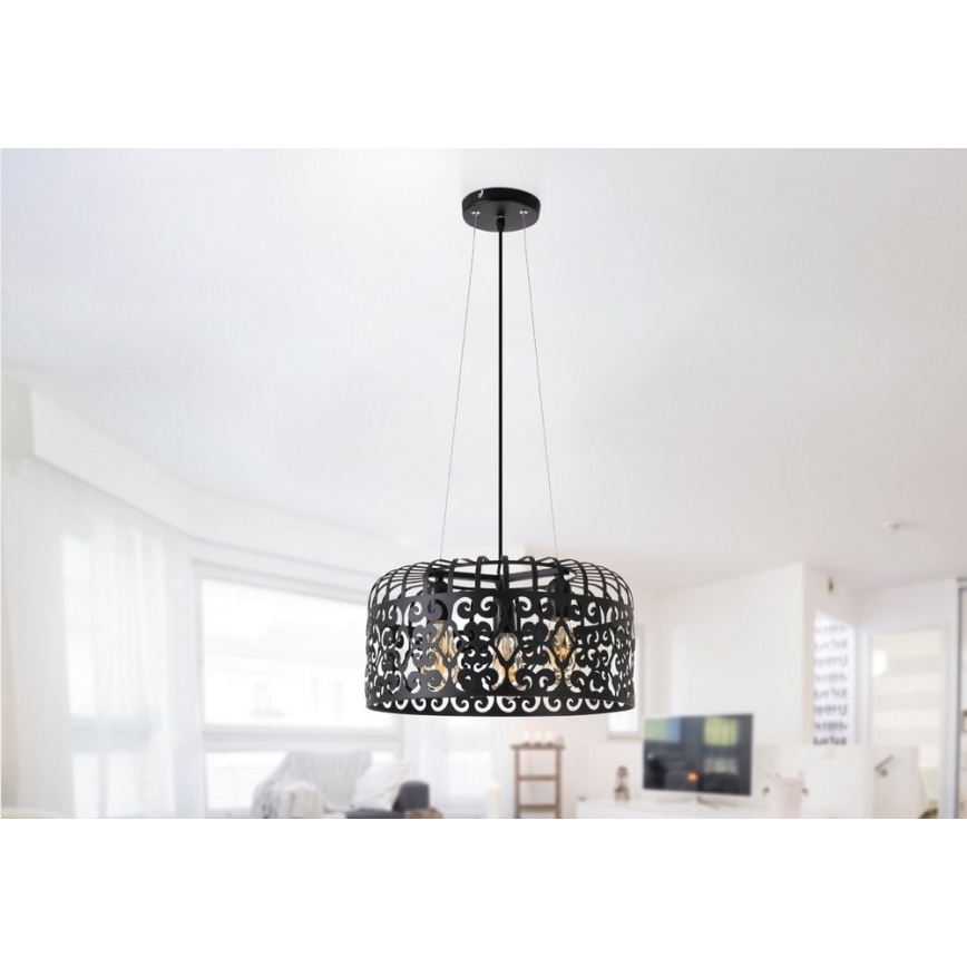 Rabalux - Luster 3xE27/60W/230V crna
