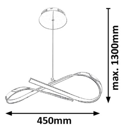 Rabalux - LED Luster na lancu LED/20W/230V