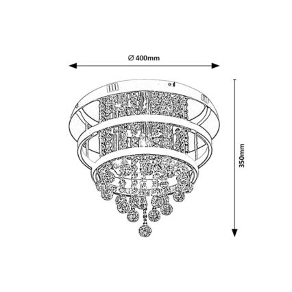 Rabalux 2237 - Kristalni plafonski luster PALLAS LED/32W/230V + 3xE14/40W