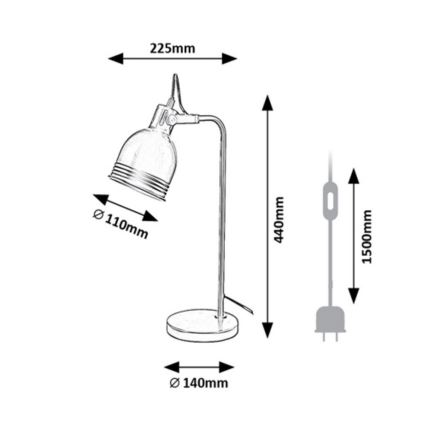 Rabalux - Stolna lampa 1xE14/25W/230V crna
