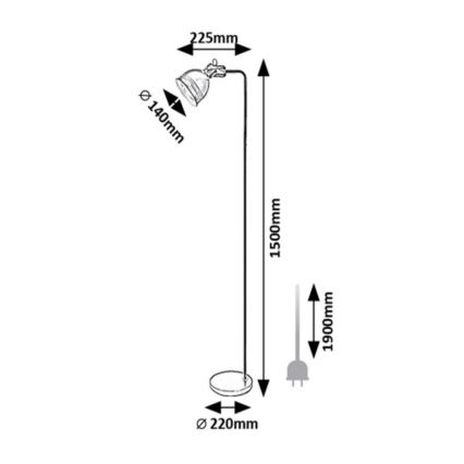 Rabalux - Podna lampa 1xE27/40W/230V crna