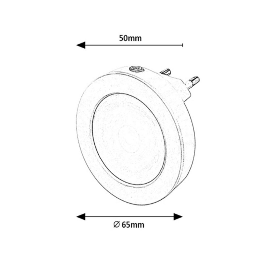Rabalux - LED Noćno svjetlo sa senzorom LED/0,5W/230V 3000K pr. 65 mm