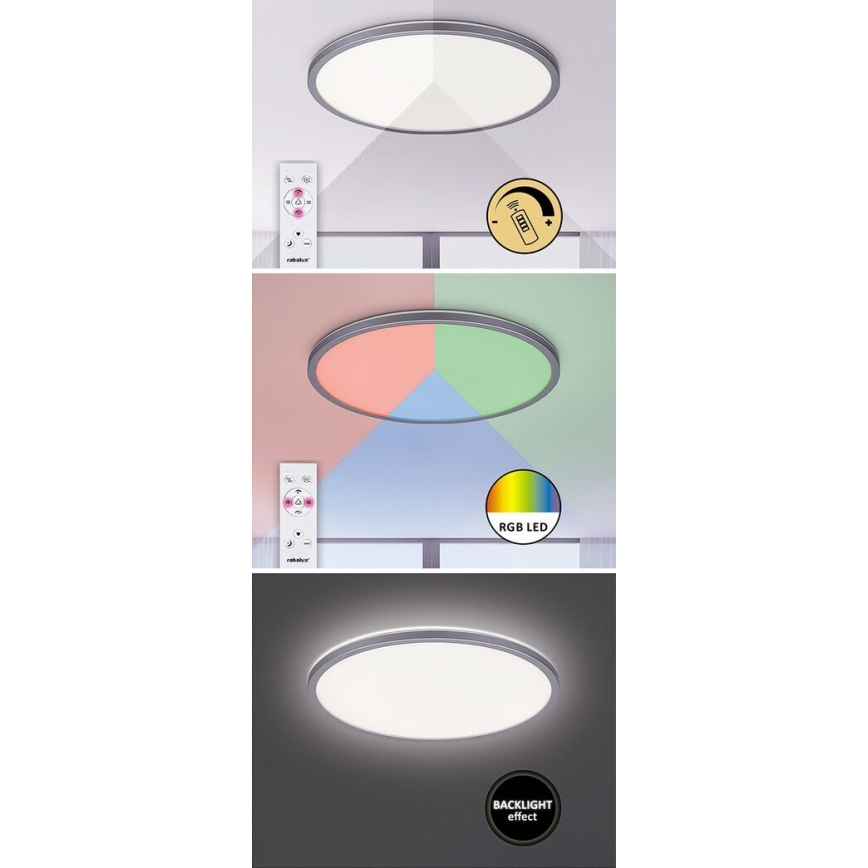 Rabalux - LED RGB Prigušiva stropna svjetiljka LED/22W/230V Wi-Fi Tuya + daljinski upravljač