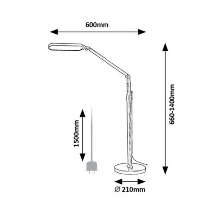 Rabalux - LED Prigušiva dodirna podna lampa LED/13W/230V 3000-6000K crna