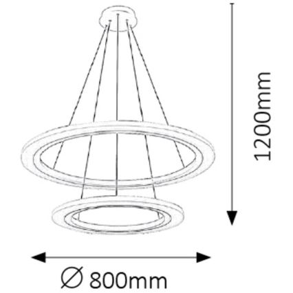 Rabalux 2429 - LED Luster ADRIENNE LED/62W/230V srebrna