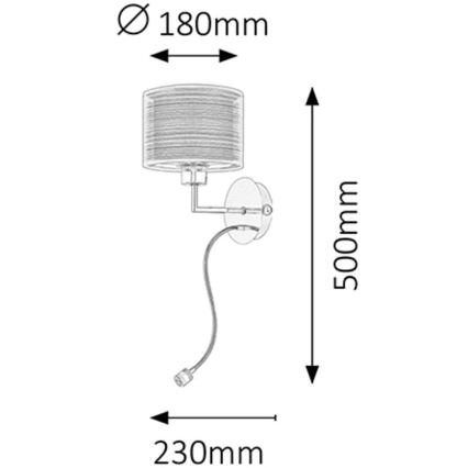 Rabalux - Zidna svjetiljka E27/60W + LED/1W