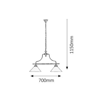 Rabalux - Luster na lancu 2xE27/60W/230V