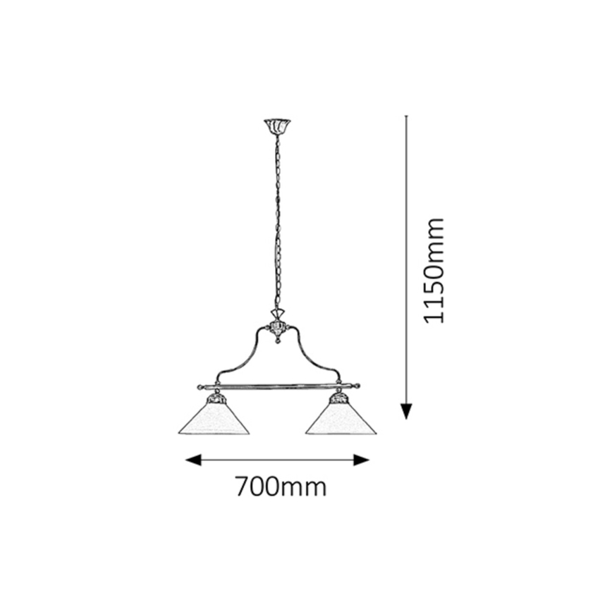 Rabalux - Luster na lancu 2xE27/60W/230V