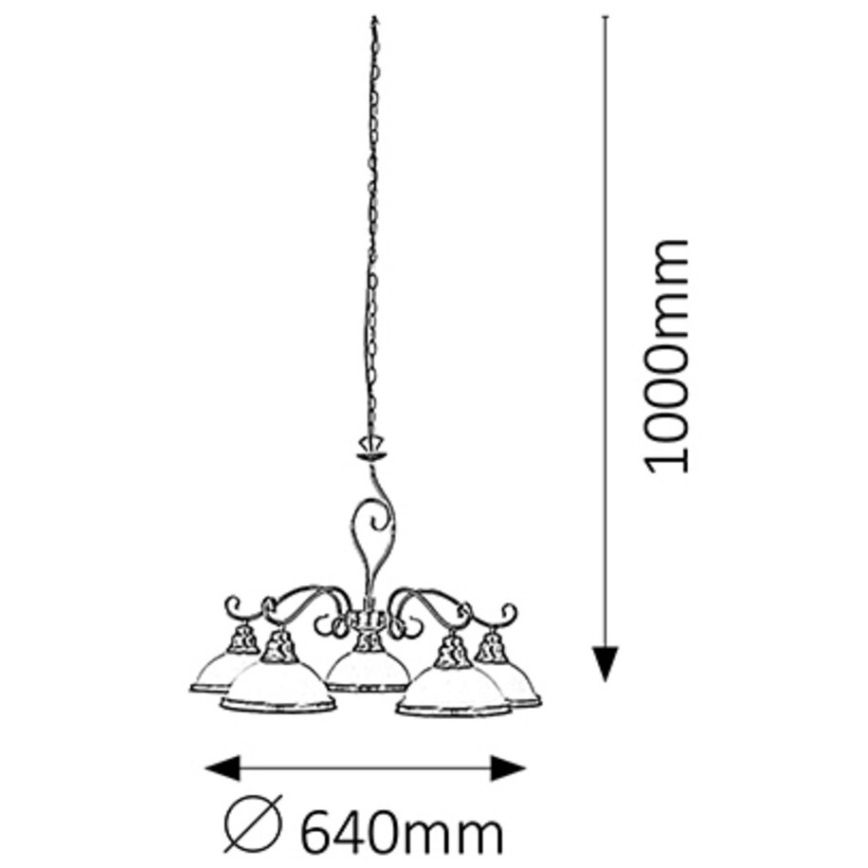 Rabalux 2755 - Luster ELISETT 5xE27/60W/230V