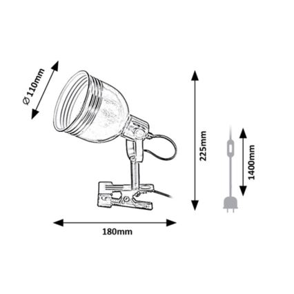 Rabalux - Lampa s kvačicom 1xE14/25W/230V bež