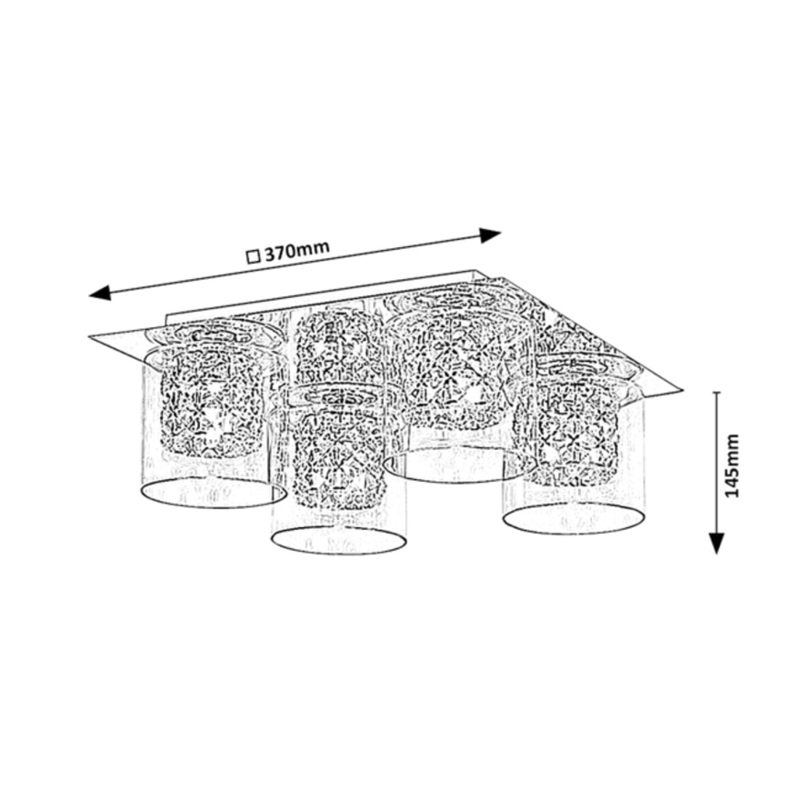 Rabalux - Kristalno stropno svjetlo 4xG9/40W/230V