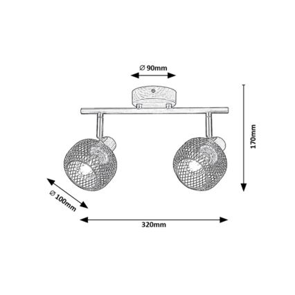 Rabalux - Ugradna svjetiljka 2xE14/40W/230V